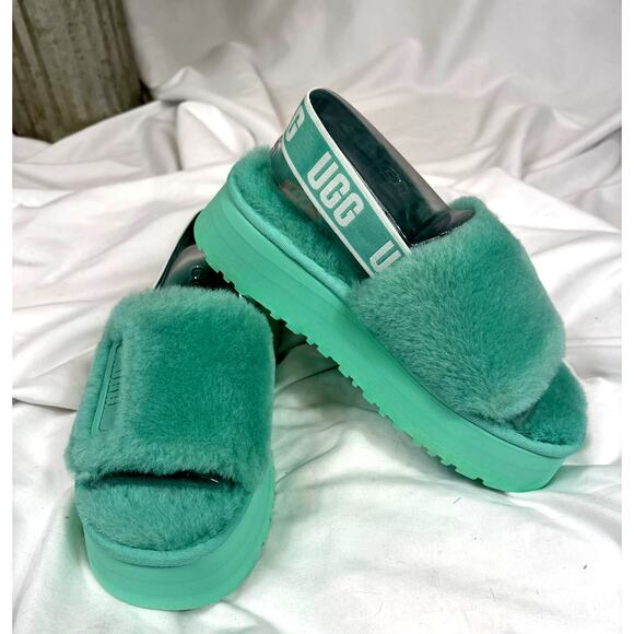 Ugg Disco Slide Platform Back Strap Boho Retro Mint Green 8 - Picture 3 of 16